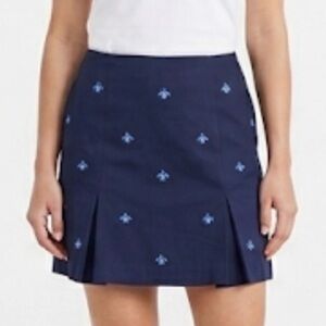 EP Pro Navy Blue Bee Embroidered Golf Skort Size 10 Pleated A-Line Mini Critter